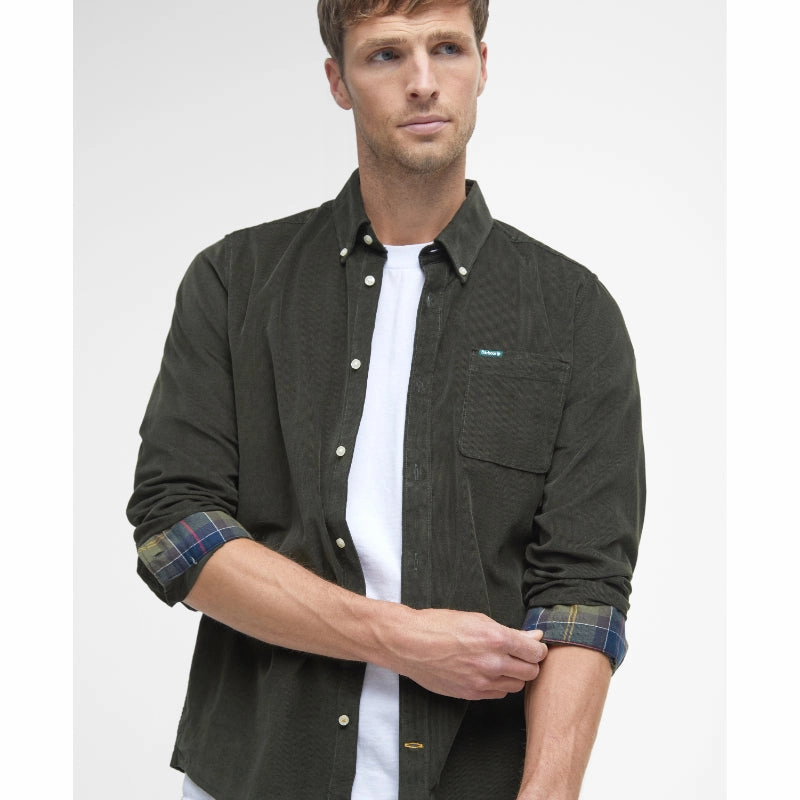 Barbour Ramsey Corduroy Mens Tailored Shirt - Forest Dont Wait Save Today