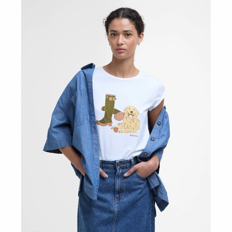 Gift Sale Event Today Only Steal Barbour Rowen Ladies T-Shirt - White