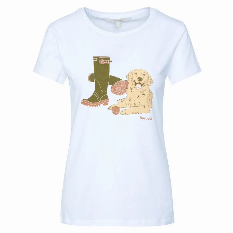 Barbour Rowen Ladies T-Shirt - White Deal of the Day