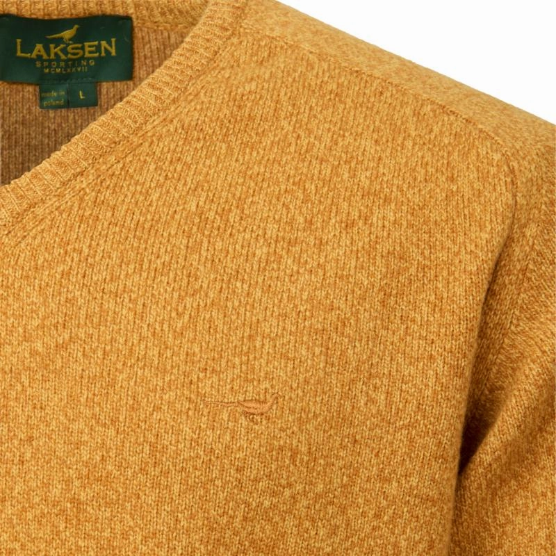 Flash Deal Alert Laksen Trent Mens Lambswool V-Neck Jumper - Gorse