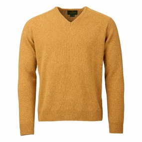 Grab Your Hot Pick New Arrival Discount Laksen Trent Mens Lambswool V-Neck Jumper - Gorse
