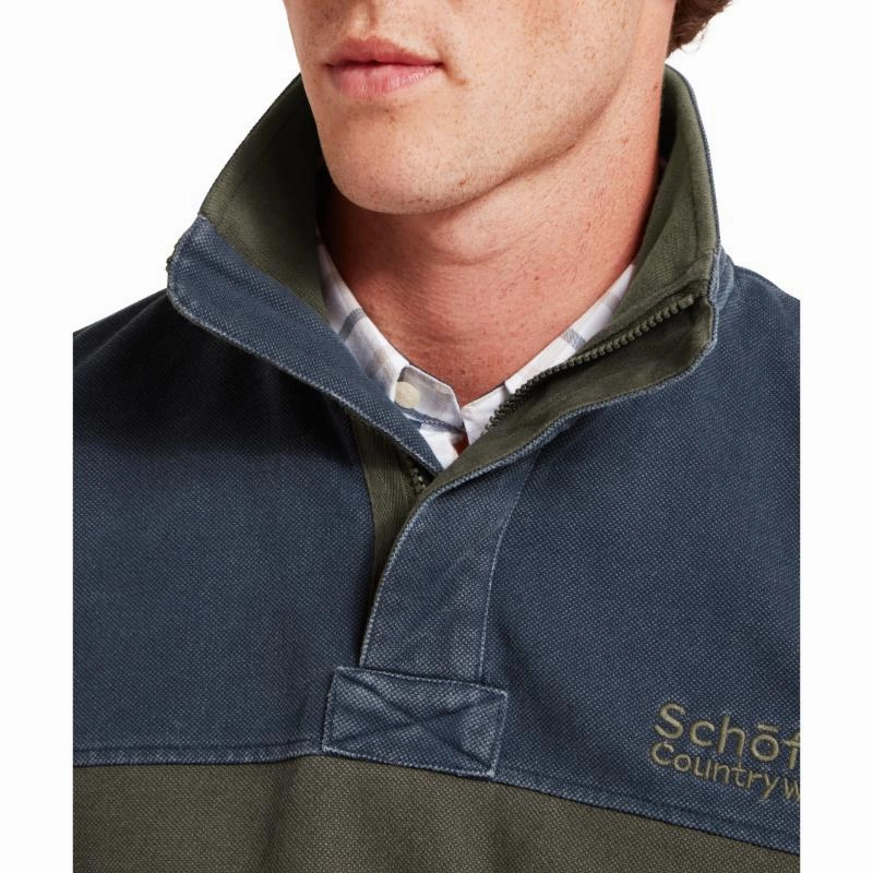 Schoffel Helford Heritage Mens Sweatshirt - Peat Green Limited Time Discount