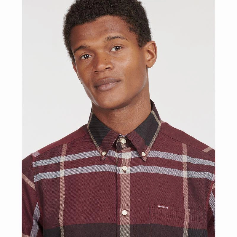 Trending Deals Today Special Deals Online Barbour Dunoon Mens Tailored Shirt - Winter Red