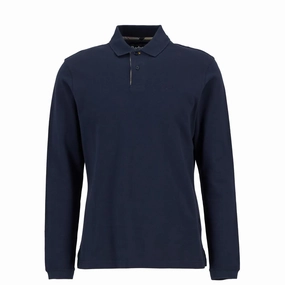 Hot Sale Frenzy Save Today Only Barbour Essential L/S Polo Shirt Navy