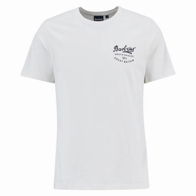 Flash Sale Alert Exclusive Holiday Deal Barbour Script Graphic Mens T-Shirt - Whisper White