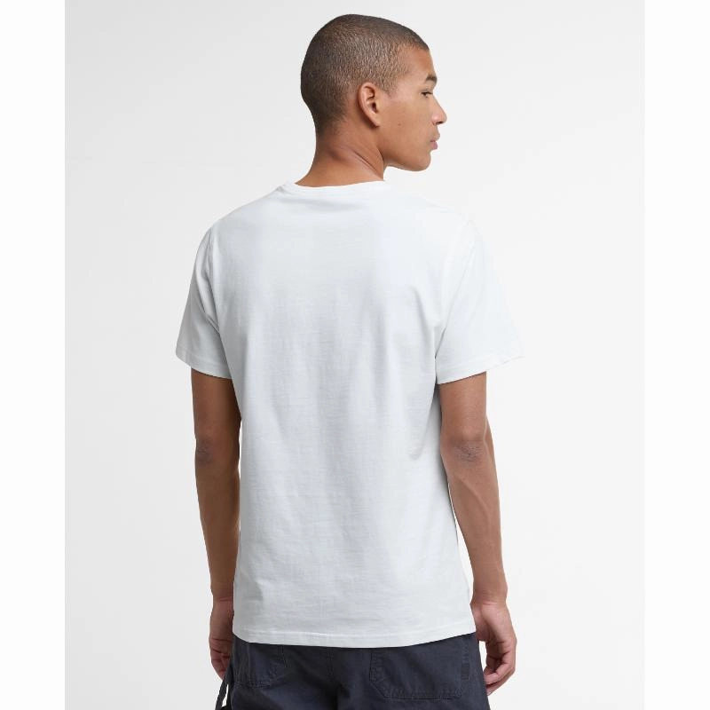 Barbour Script Graphic Mens T-Shirt - Whisper White Limited Stock Deals