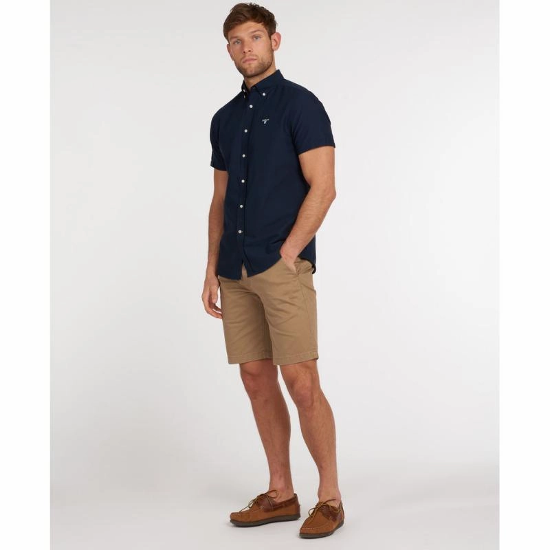 Barbour Oxtown Short Sleeve Mens Tailored Fit Shirt - Navy MustHave Steals Mega Savings Now