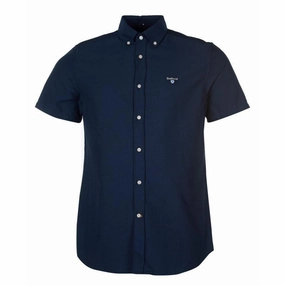 Trending Deals Today Exclusive Holiday Deal Barbour Oxtown Short Sleeve Mens Tailored Fit Shirt - Navy
