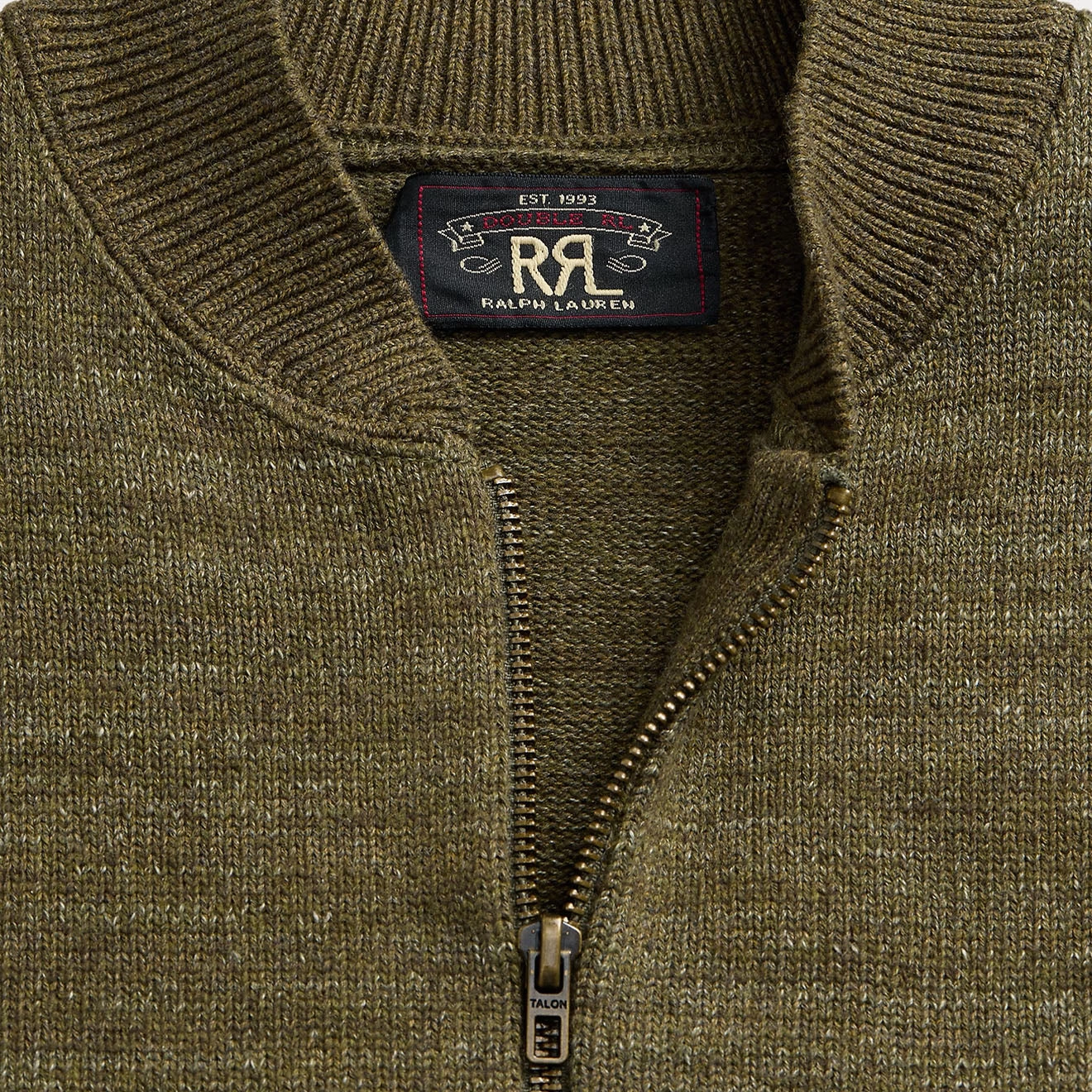 Clearance Sale Exclusive Deal Inside Rrl By Ralph Lauren Cotton-Wool Full-Zip Jumper Olive Heather