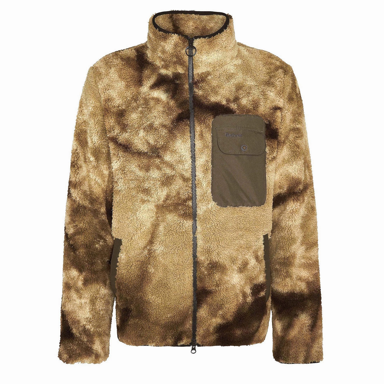 Instant Hot Deal Exclusive Savings Event Barbour Moor Tie Dye Fleece Jacket Khaki Print