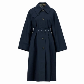 Barbour Robyn Ladies Showerproof Trench Coat - Dark Navy/Hessian Tartan Sweet Deal Today Trending Today Steal