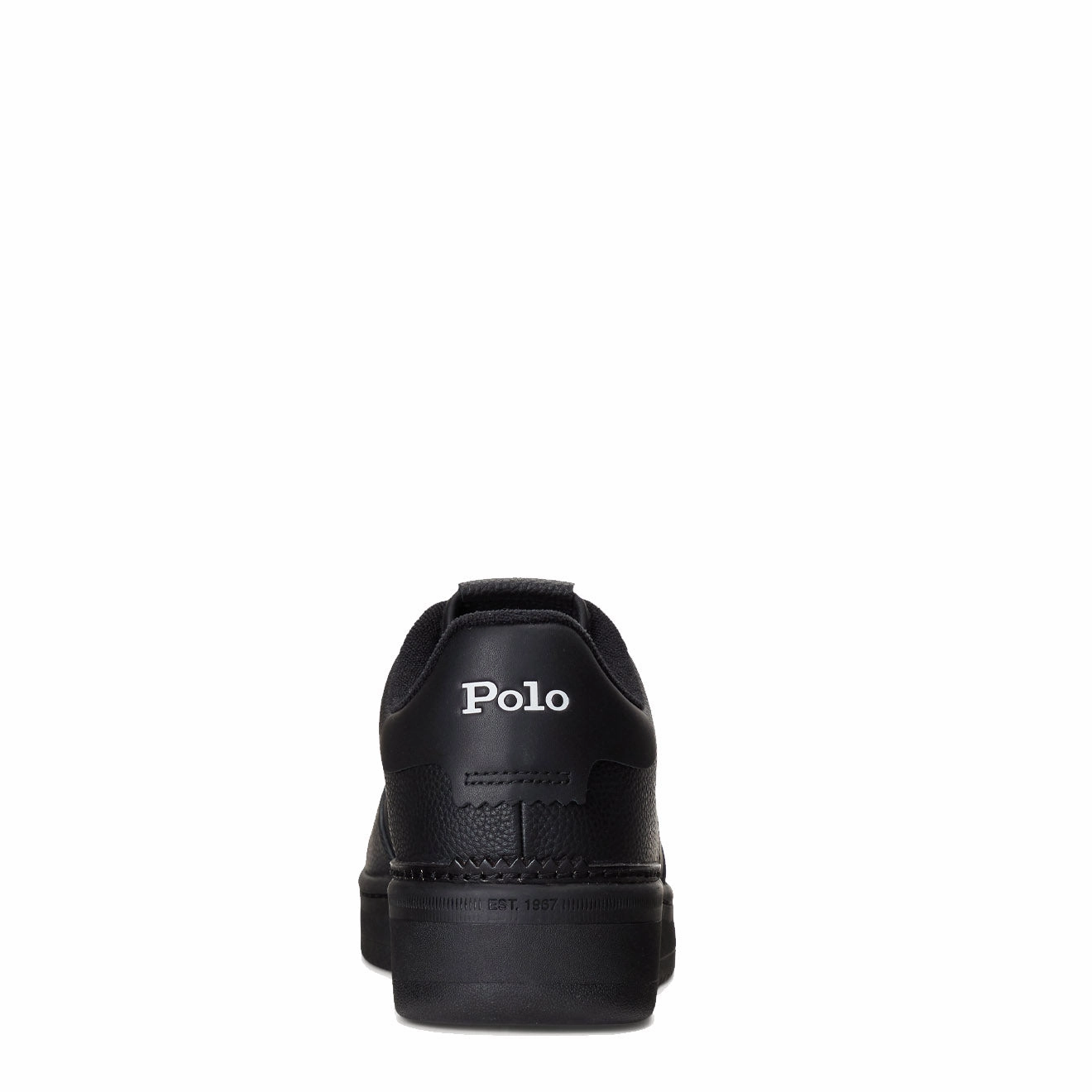 Polo Ralph Lauren Masters Court Leather Trainer Black / White Flash Deal Today
