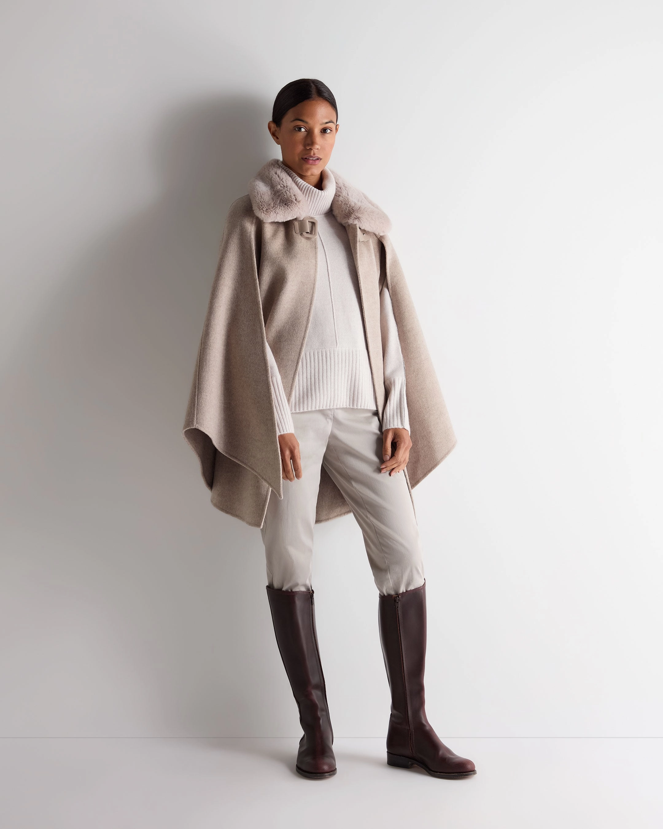 Dont Miss Todays Deal Women'S Mollie Metal Roll Neck Cashmere Jumper Frost White