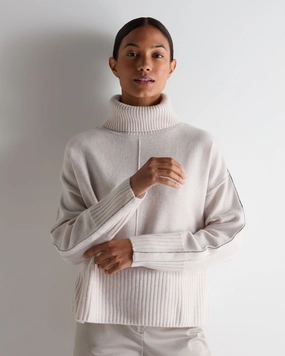 Women'S Mollie Metal Roll Neck Cashmere Jumper Frost White Grab Your Deal Today Grab Save Today