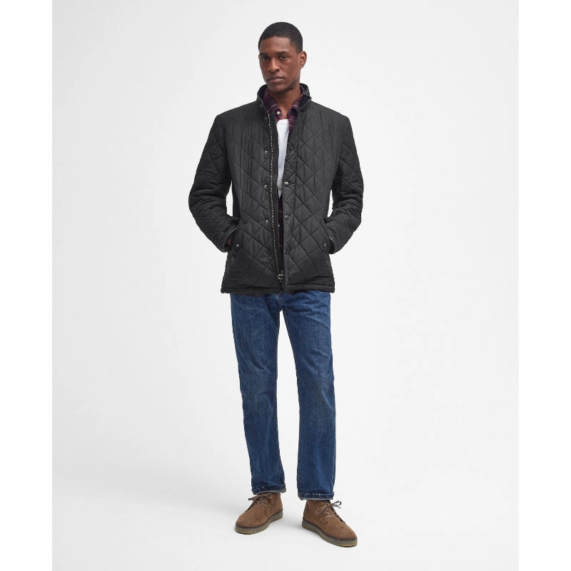 Barbour Powell Mens Quilted Jacket - Black Perfect Gift Sale Dont Miss This Steal