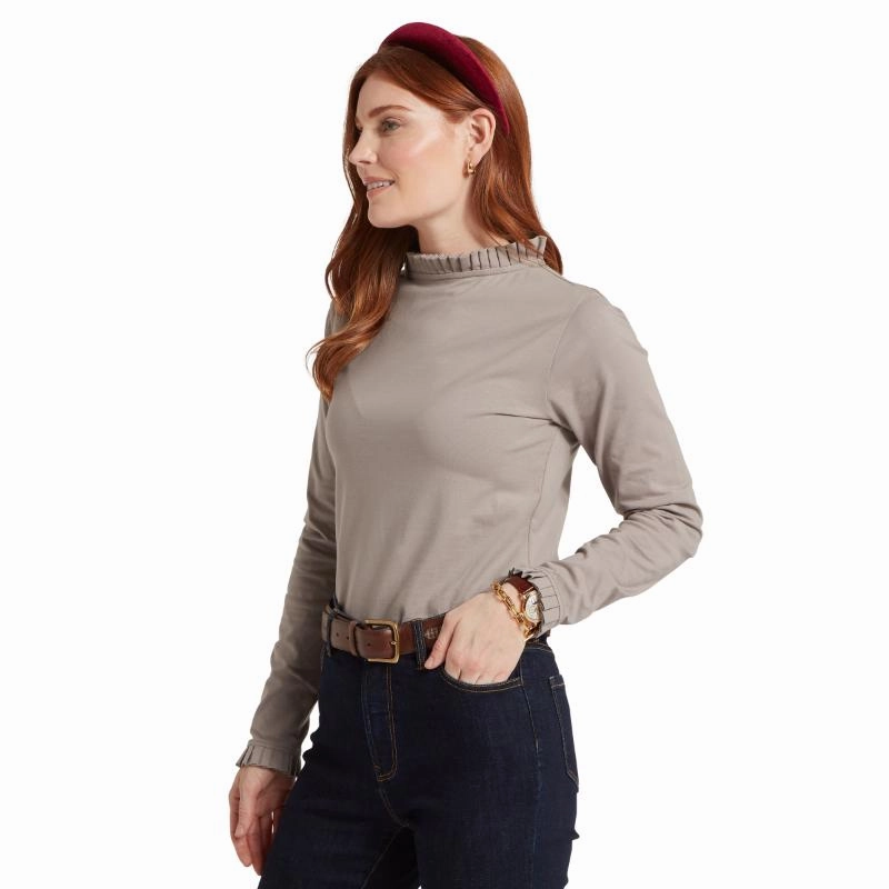 Schoffel Ilkley Ladies Longsleeve Top - Mushroom Weekend Flash Offer Today Only Offer