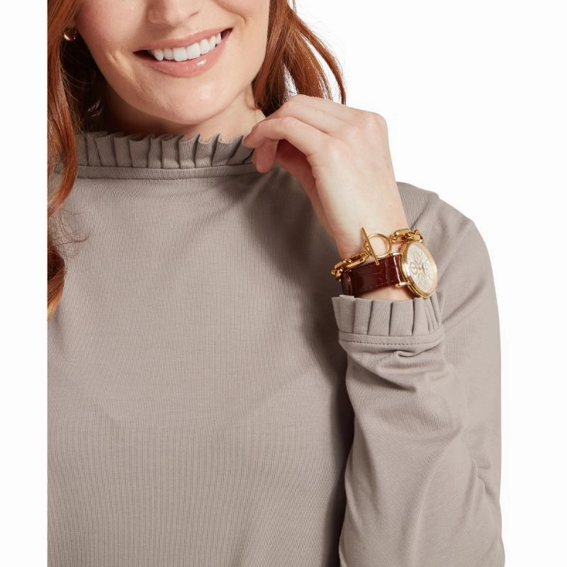 Schoffel Ilkley Ladies Longsleeve Top - Mushroom Dont Wait Save Trending Now Discount
