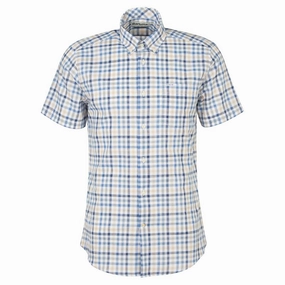 Barbour Kinson Tailored Fit Short Sleeved Mens Shirt - Stone Mega Discount Today Flash Sale Alert Now