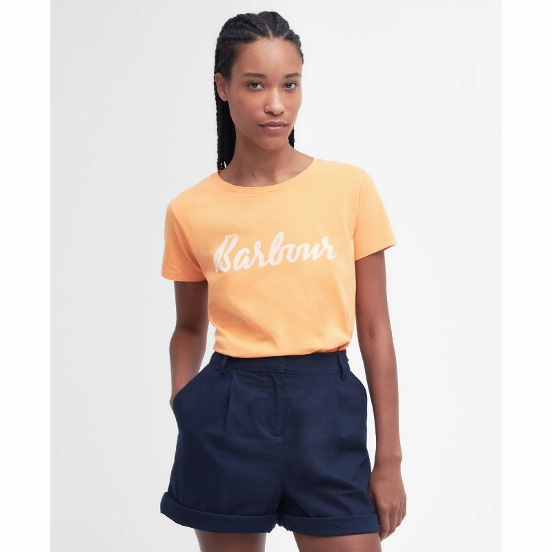 Barbour Otterburn Ladies T-Shirt - Apricot Crush Best Price Today