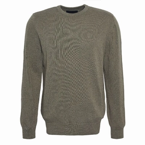 Flash Deal Today Mega Hot Offer Barbour Whitfield Crew Neck Mens Jumper - Olive