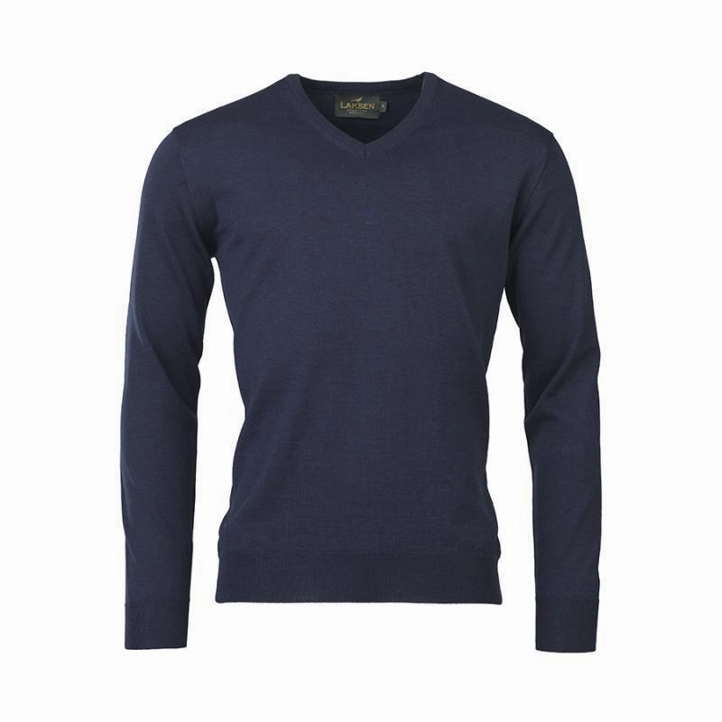 Instant Discount Laksen Sussex V-Neck Merino Mens Jumper - Old Navy