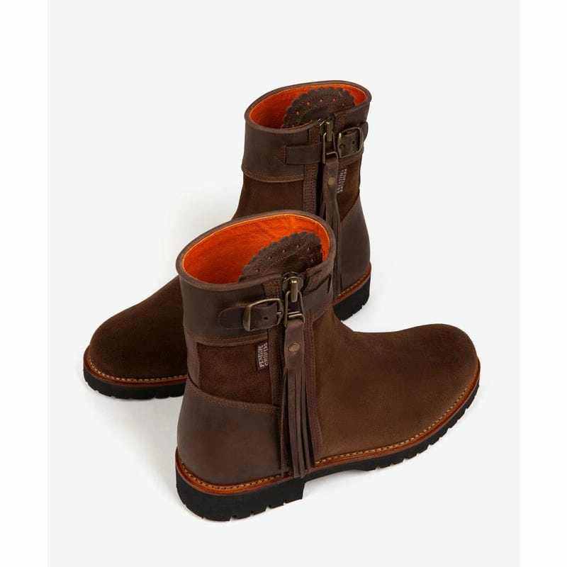 Penelope Chilvers Inclement Cropped Tassel Ladies Leather Boot - Dark Oak Shop Now Save