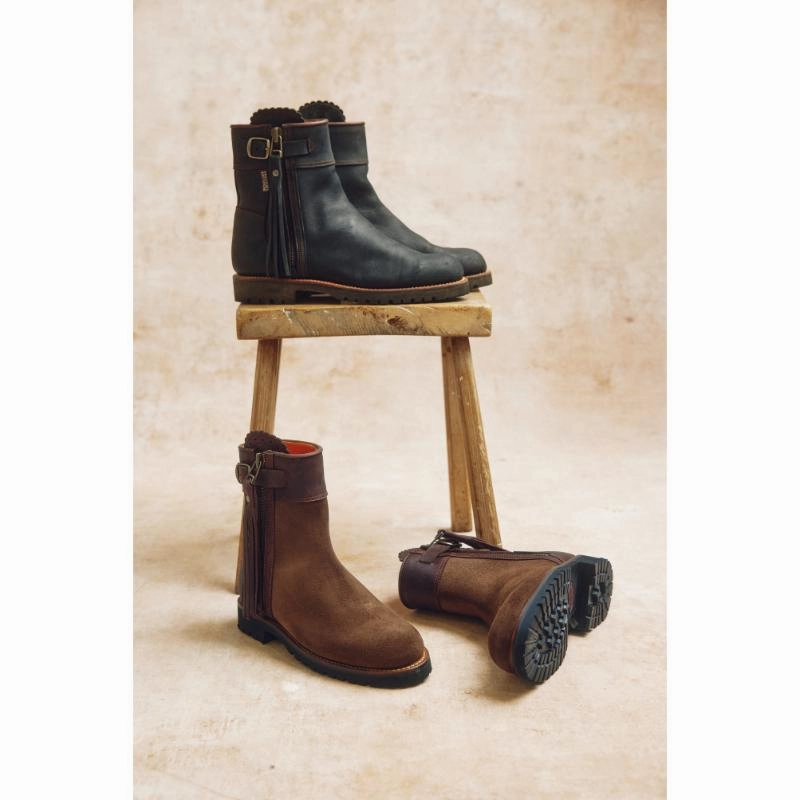 Clearance Sale Penelope Chilvers Inclement Cropped Tassel Ladies Leather Boot - Dark Oak