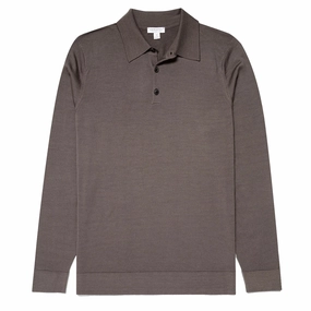 Sunspel Extra-Fine Merino Polo Shirt Cedar Best Seller Deal