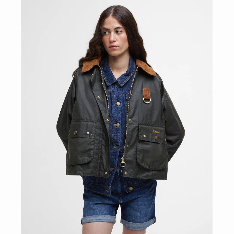 Barbour Erma Ladies Wax Jacket - Archive Olive/Ancient Tartan MustShop Sale Dont Miss These Savings
