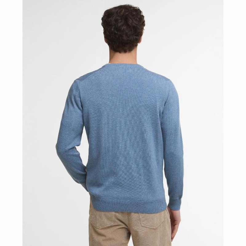 MustHave Gift Ideas Hot Sale Today Barbour Pima Cotton Mens Crew Neck Jumper - Bluestone