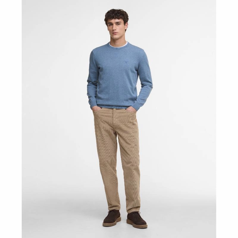 Flash Sale Alert Now Barbour Pima Cotton Mens Crew Neck Jumper - Bluestone