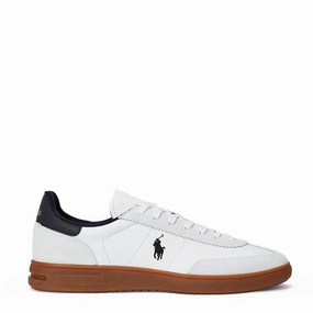 Polo Ralph Lauren Bedford Leather-Suede Trainer White / Black Today Only Offer Hot Sale Frenzy