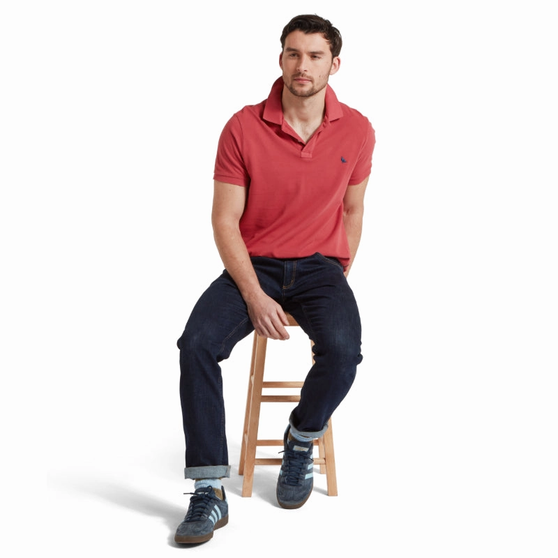 Clearance Sale Hot Offer Inside Schoffel St Ives Garment Dyed Mens Polo Shirt - Slate Red