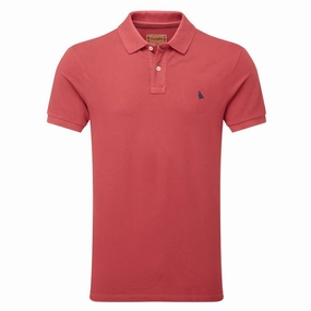 Schoffel St Ives Garment Dyed Mens Polo Shirt - Slate Red Trendy Picks Today
