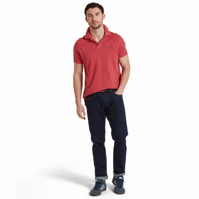 Schoffel St Ives Garment Dyed Mens Polo Shirt - Slate Red Flash Discount Today Grab It Fast
