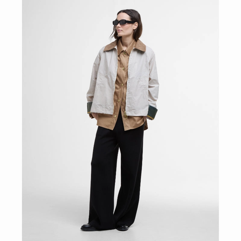 Flash Sale Now Barbour Catlin Ladies Showerproof Jacket - Oatmeal/Ancient Tartan