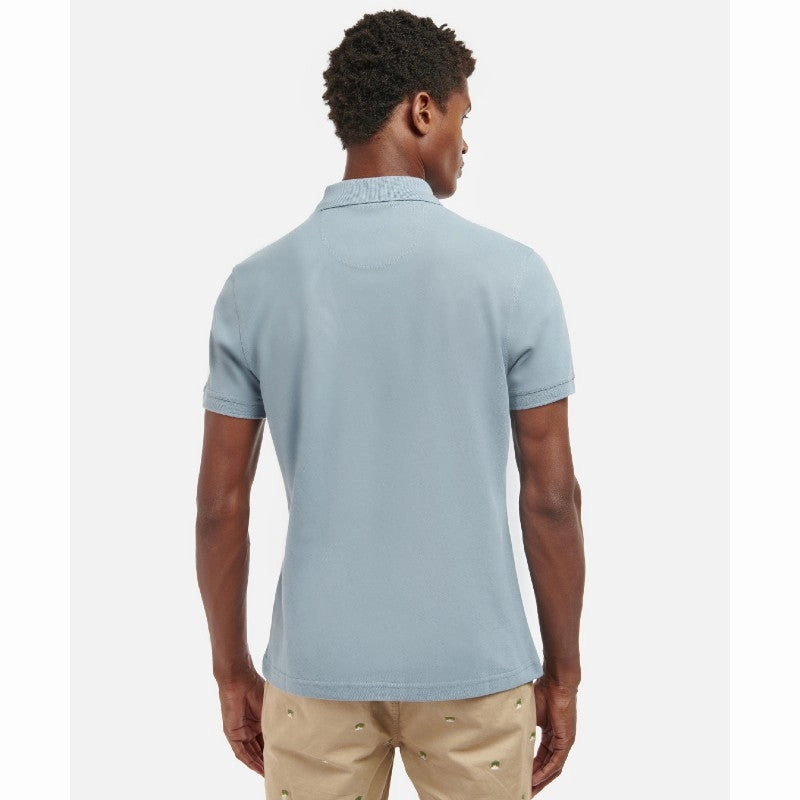Shop the Savings Barbour Original Sports Tailored Fit Mens Polo Shirt - Washed Blue
