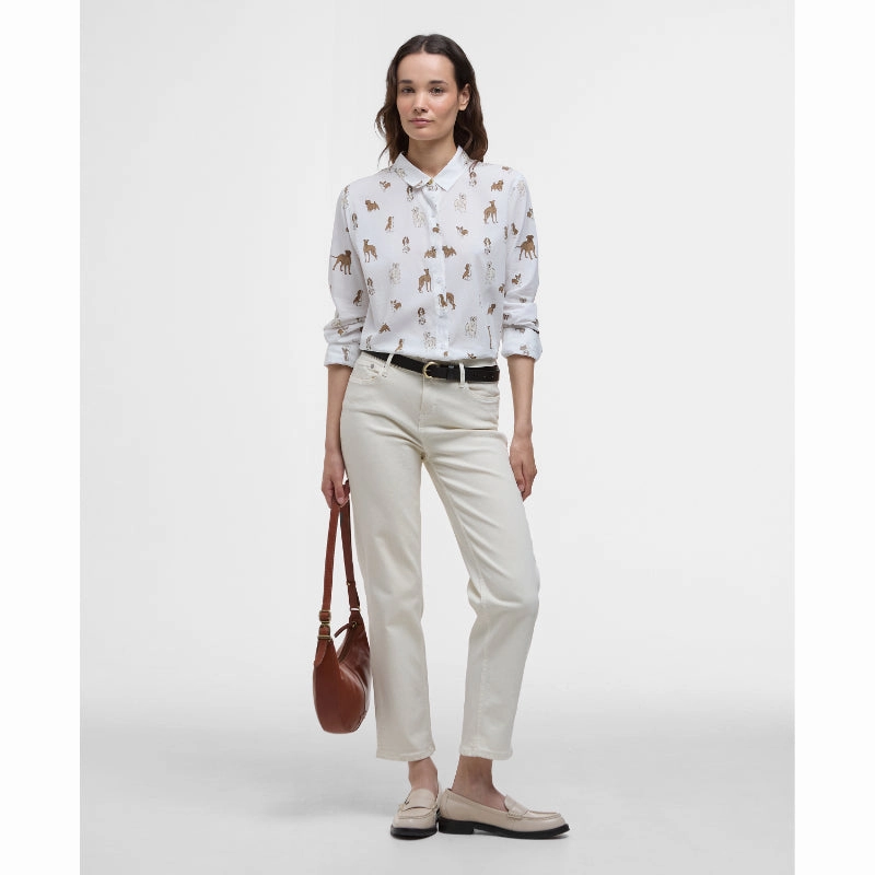 Shop Save Today Price Drop Frenzy Barbour Safari Ladies Shirt - Dog Print
