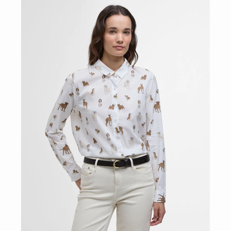 Dont Miss Big Savings Barbour Safari Ladies Shirt - Dog Print