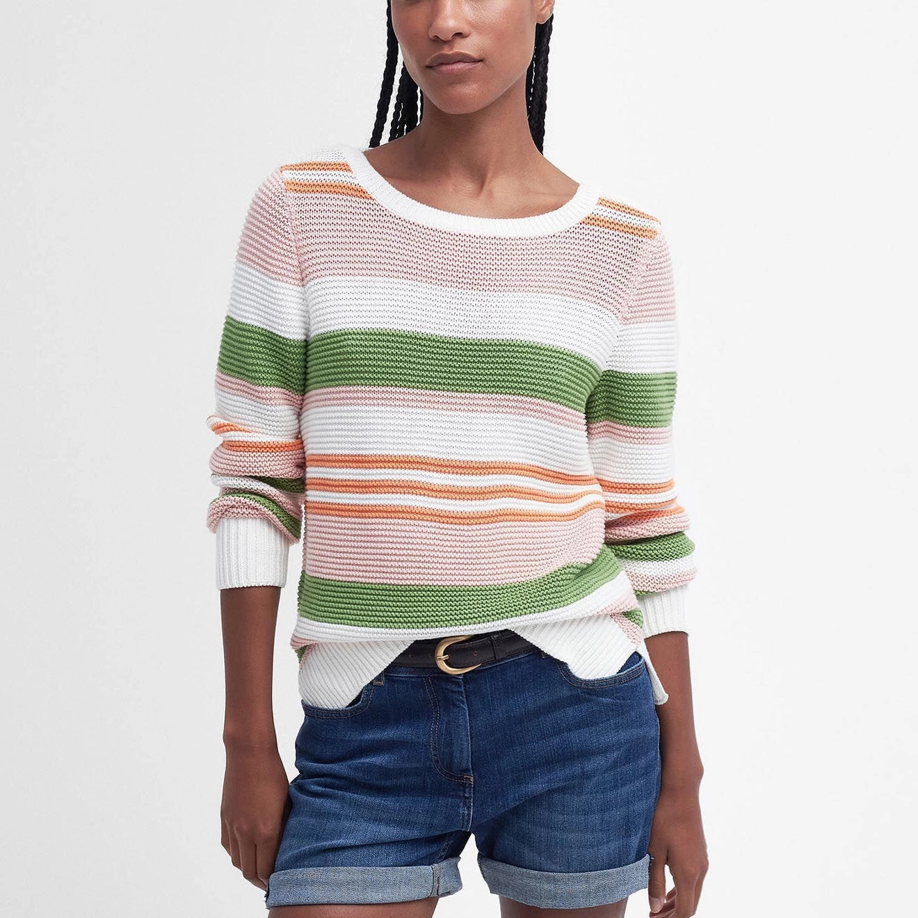 Barbour Womens Littlehampton Knitted Sweater Multi Stripe Sweet Deal Inside Special Occasion Discount