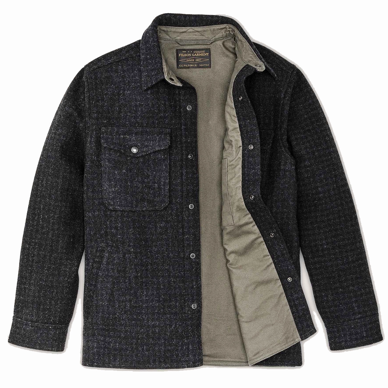Price Drop Today Weekend Flash Offer Filson Mackinaw Jac Shirt Black Marl Heather