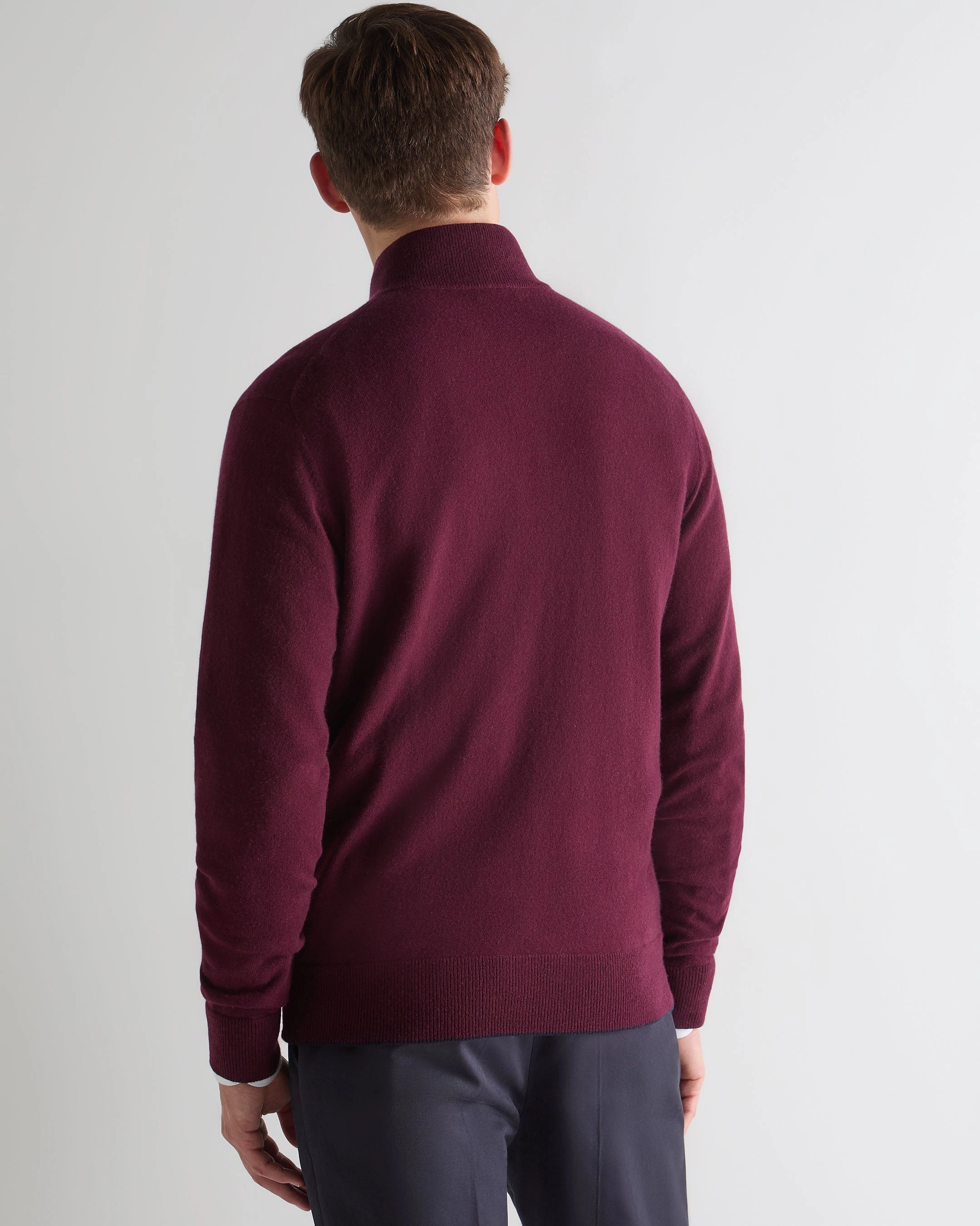 Last Chance Steal Men'S Knightsbridge Full Zip Cashmere Jumper Bordeaux Red