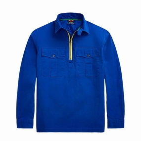 Polo Ralph Lauren Twill Popover Workshirt Blue Saturn Hot Pick Deal