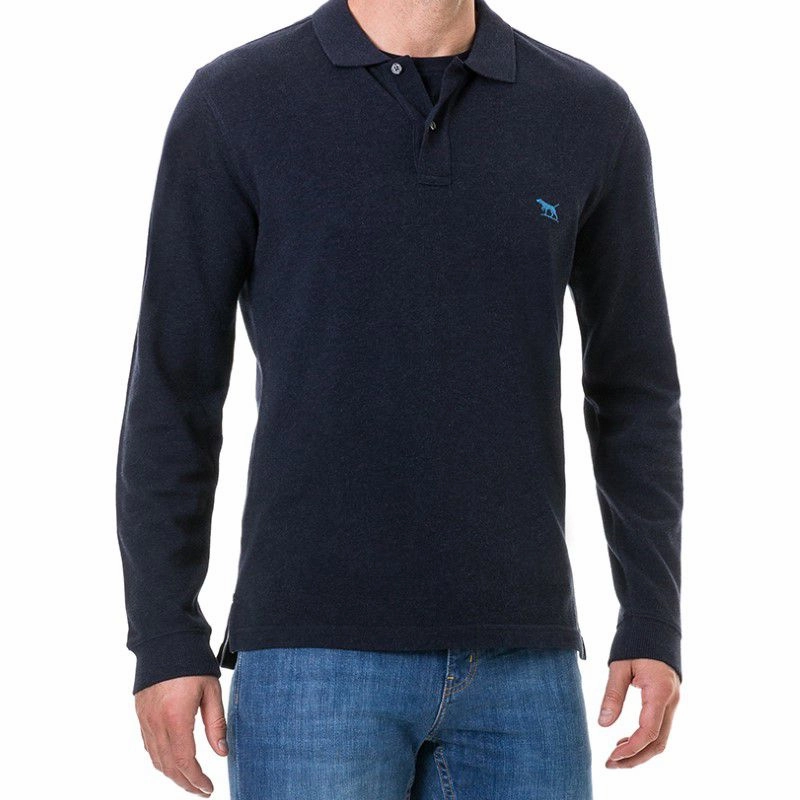 Dont Miss Big Savings Rodd & Gunn Gunn Long Sleeve Mens Polo Shirt - Navy