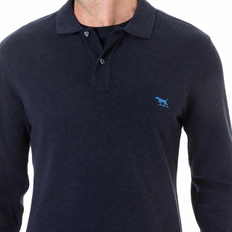 Rodd & Gunn Gunn Long Sleeve Mens Polo Shirt - Navy Mega Savings Now