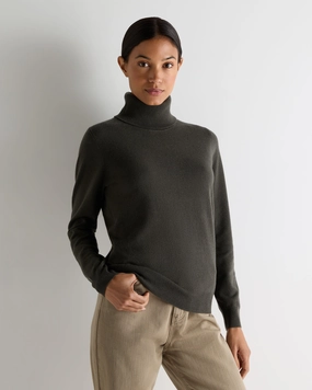 Daily Clearance Deal Women'S Luna Roll Neck Cashmere Jumper Arabica Khaki Green