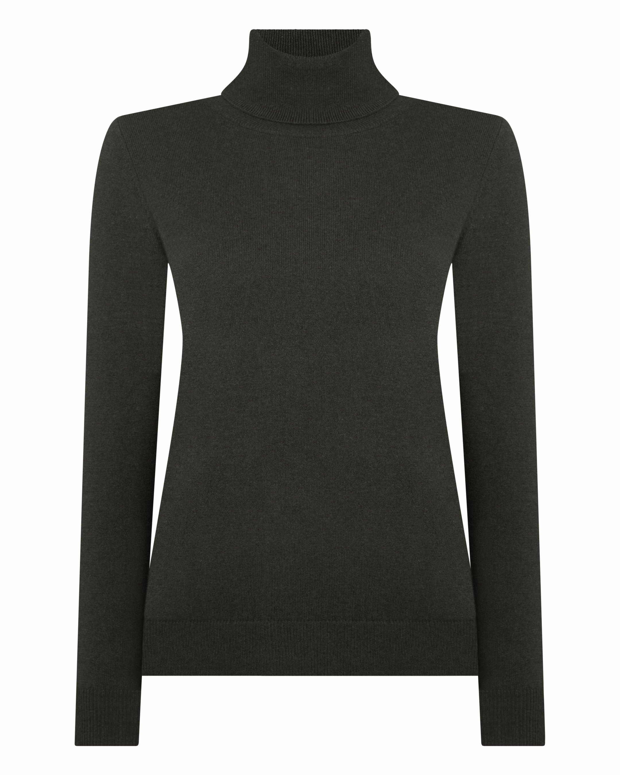 Women'S Luna Roll Neck Cashmere Jumper Arabica Khaki Green Dont Miss Out Special Price Offer