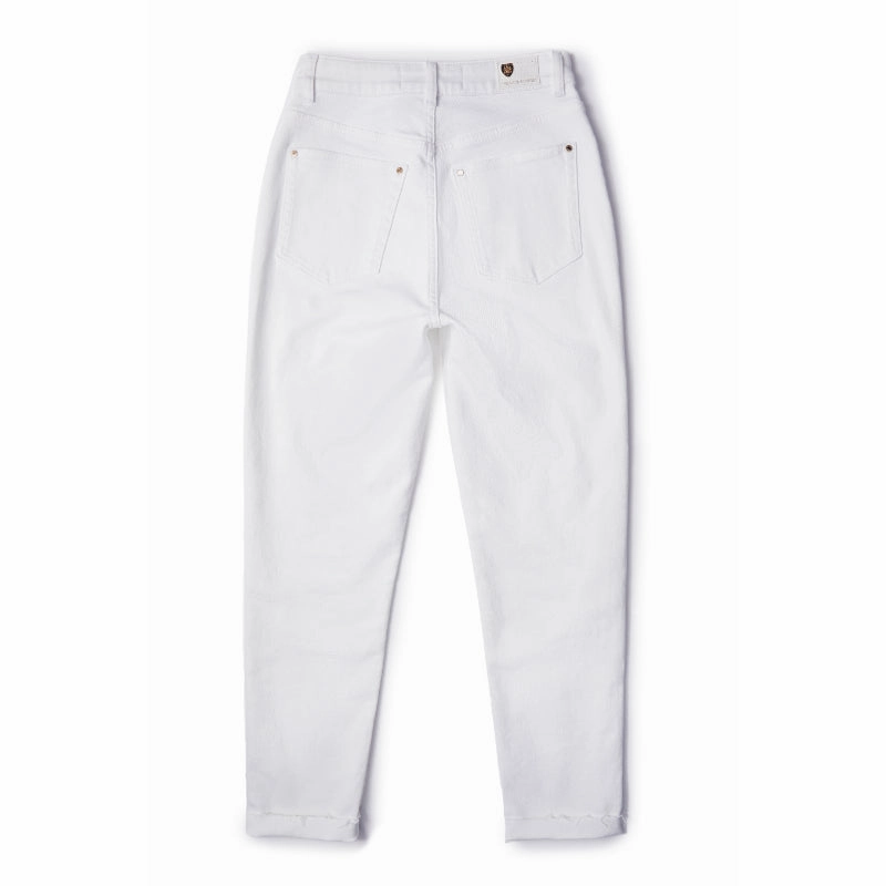 Holland Cooper High Rise Ladies Slim Jeans - White Trending Hot Picks