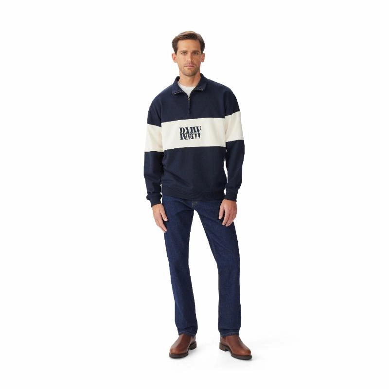 Shop Now Save Todays Hot Savings R.M.Williams Heritage Mens 1/4 Zip Sweatshirt - Navy