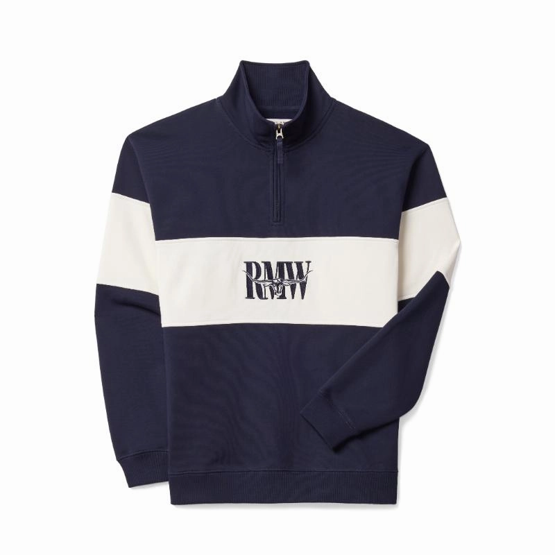 Clearance Alert Now Limited Time Discount R.M.Williams Heritage Mens 1/4 Zip Sweatshirt - Navy